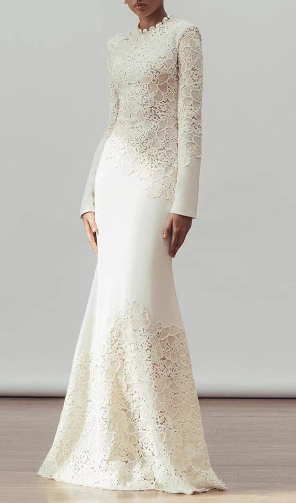 Fashionslee Women Elodie Lace Embroidery Long Sleeve Maxi Dress
