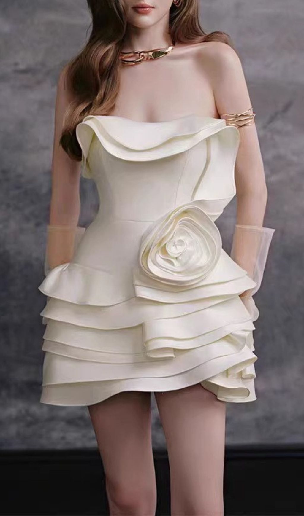 STRAPLESS FLORAL RUFFLE MINI DRESS – VIRAL AESTHETIC - OWNCI STRAPLESS FLORAL RUFFLE MINI DRESS – VIRAL AESTHETIC - OWNCI