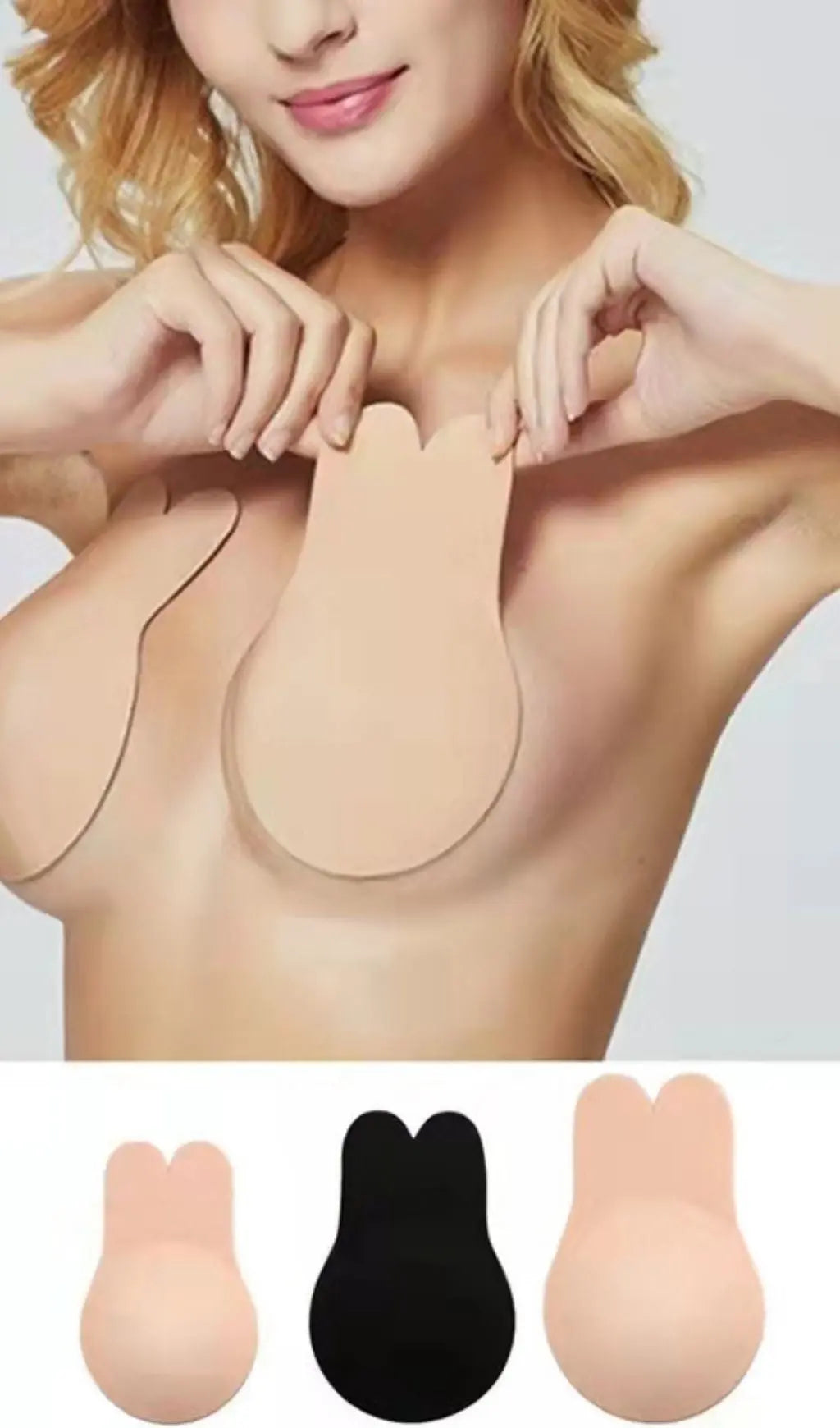 9f55d4531c24205f4a368509c922b4e0.jpeg Fashionslee Women Sticky Invisible Backless Lift Breast Bra - Black