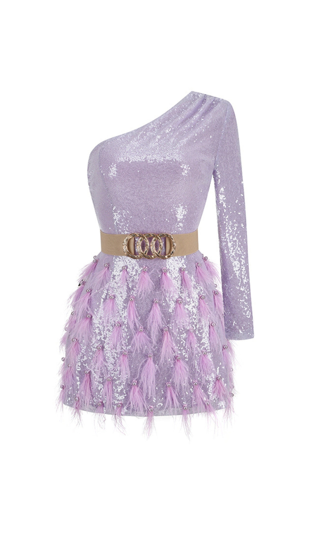 9f76b66a96027a5d2c41043d7ea835c0.jpeg Fashionslee Women Akanksha Purple Feather Sequins Mini Dress