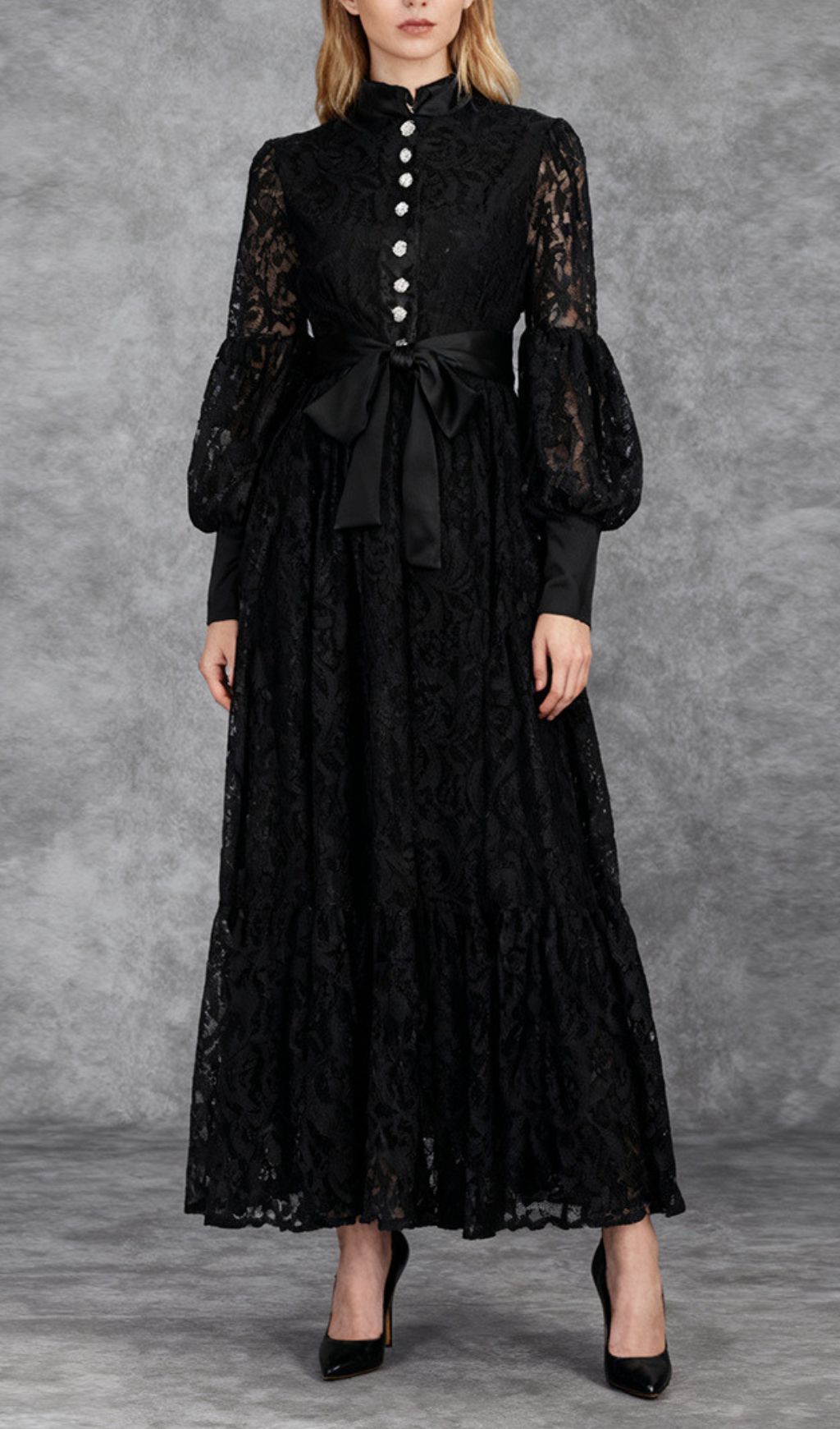 Fashionslee Women Ivria Lace Long Sleeve Maxi Dress