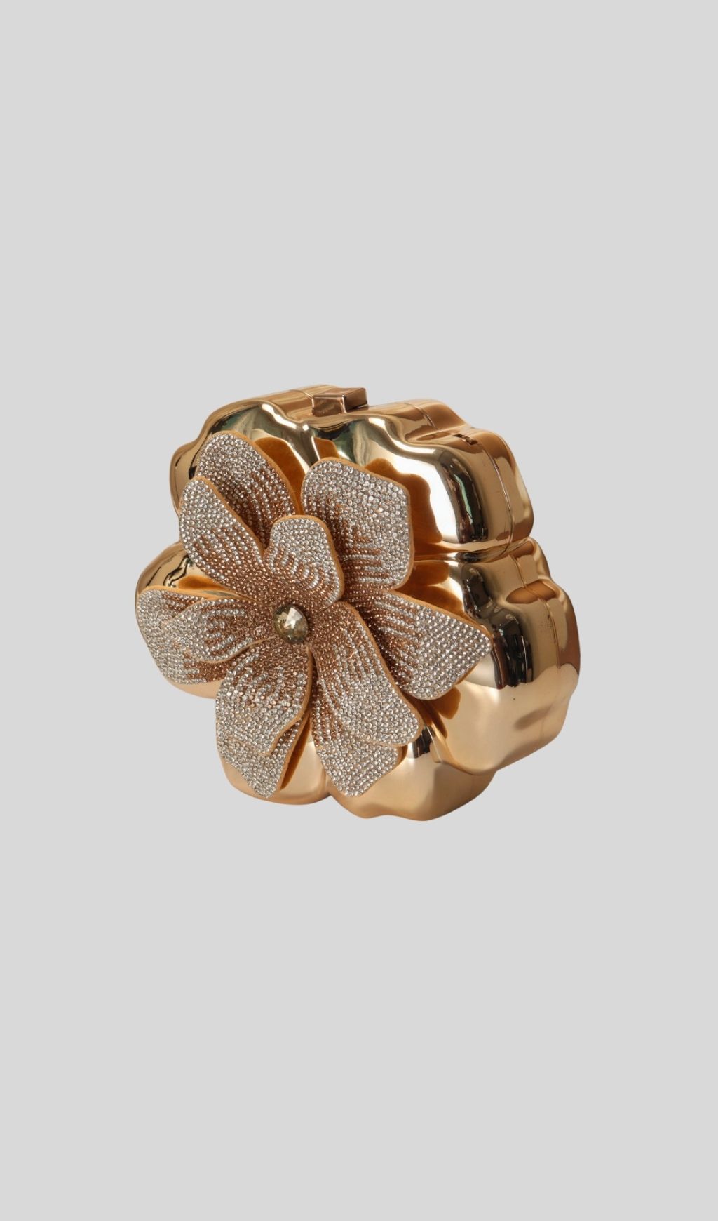 Fashionslee Women Khoi Gold Flower Diamante Bag