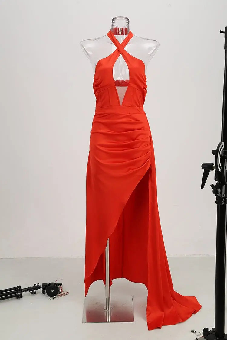 9fa4643910b441af324fc3eef5f70019.jpeg Fashionslee Women Sleeveless Thigh Slit Maxi Dress In Red