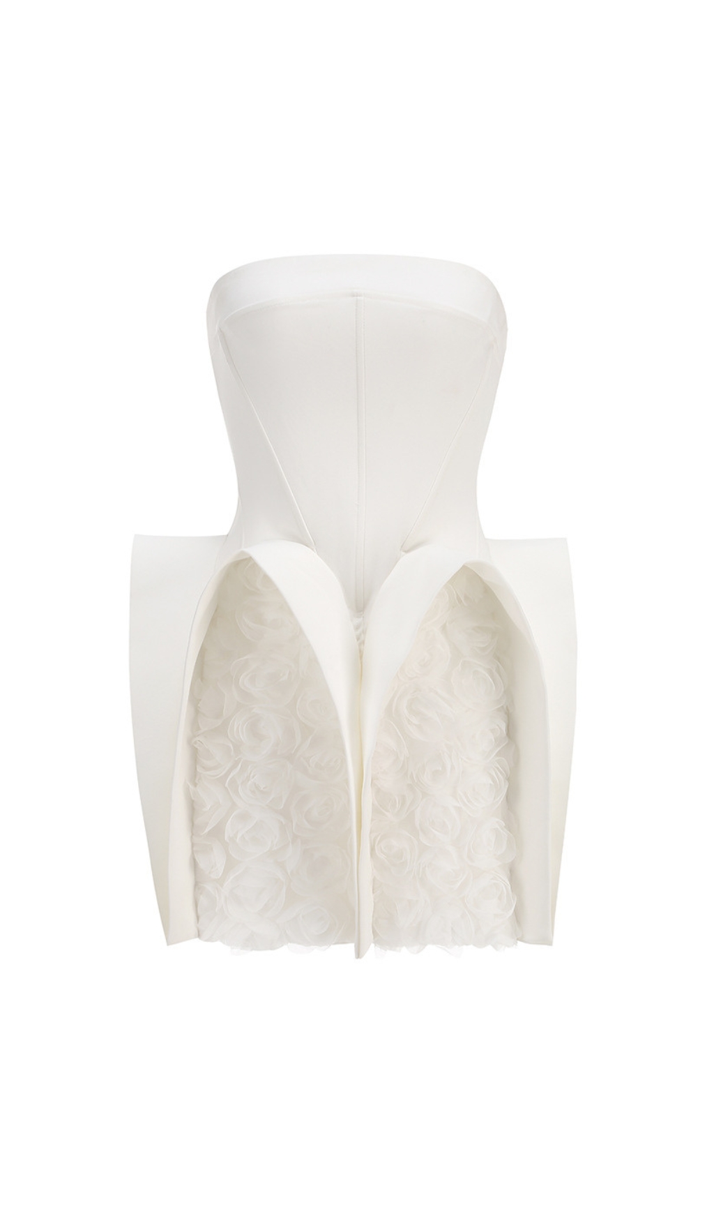 a020d44cff5d4f8ffe84393dc86f8398.jpg Fashionslee Women Dietrich White Strapless Flower Mini Dress