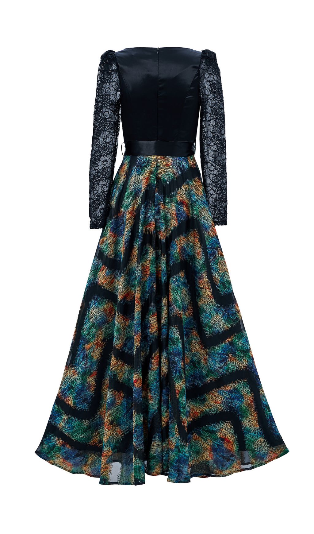 Fashionslee Women Ffan Green Ruched Long Sleeve Maxi Dress