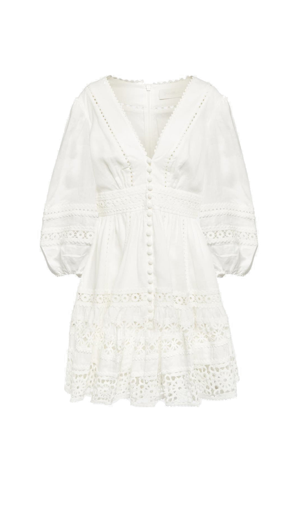WHITE PLUNGING LACE AESTHETIC MINI DRESS - OWNCI WHITE PLUNGING LACE AESTHETIC MINI DRESS - OWNCI