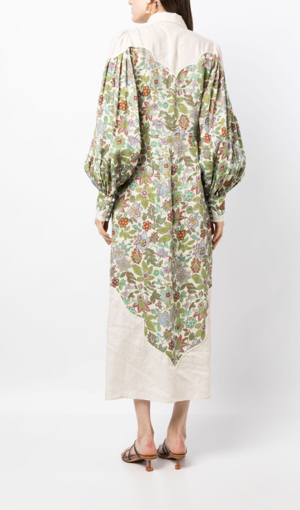 Fashionslee Women Alyson Floral Puff Sleeve Midi Dress