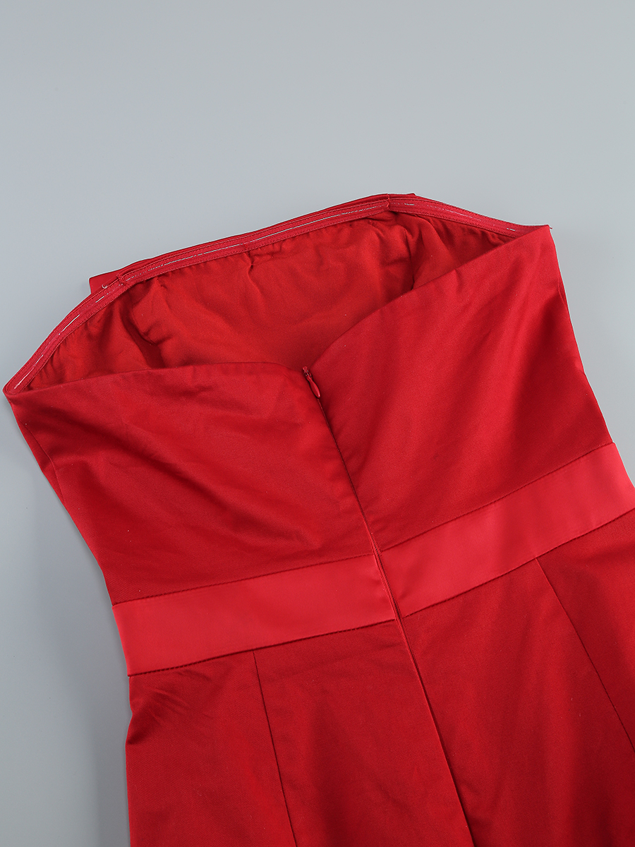 a0b629e06124be9b417931d5768f6578.jpg Fashionslee Women Drea Red Strapless Midi Dress