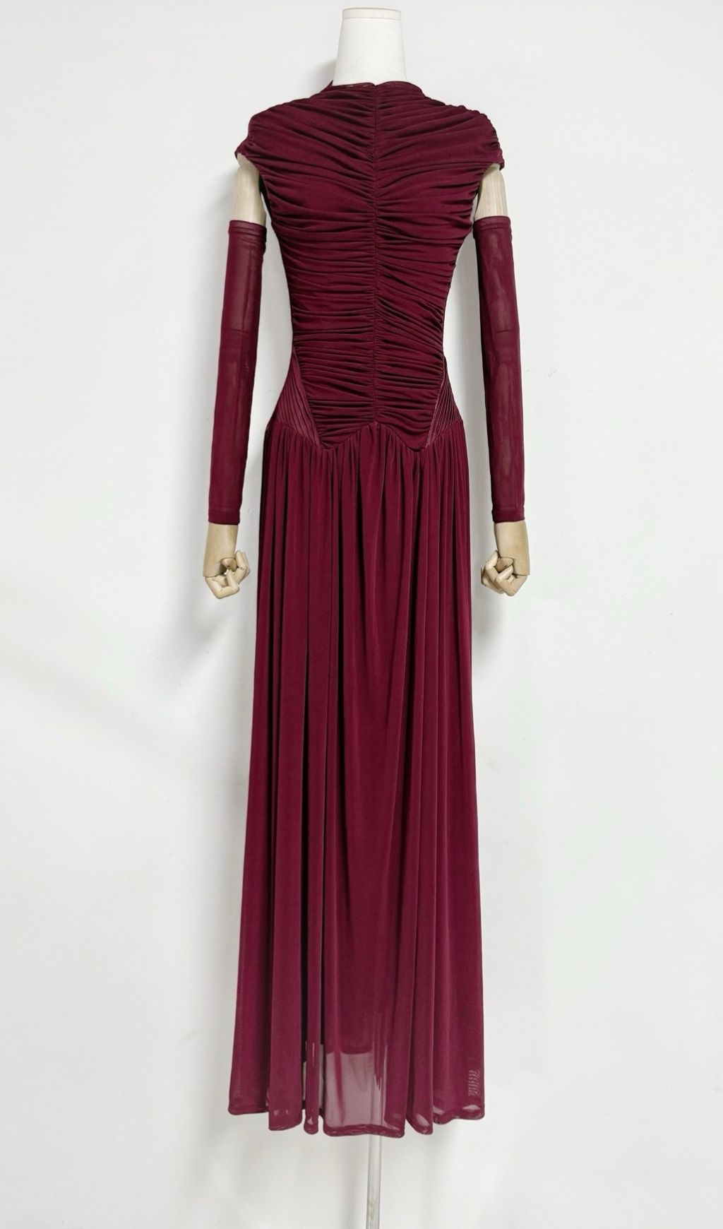 Fashionslee Women Kiele Wine Ruched Maxi Dress