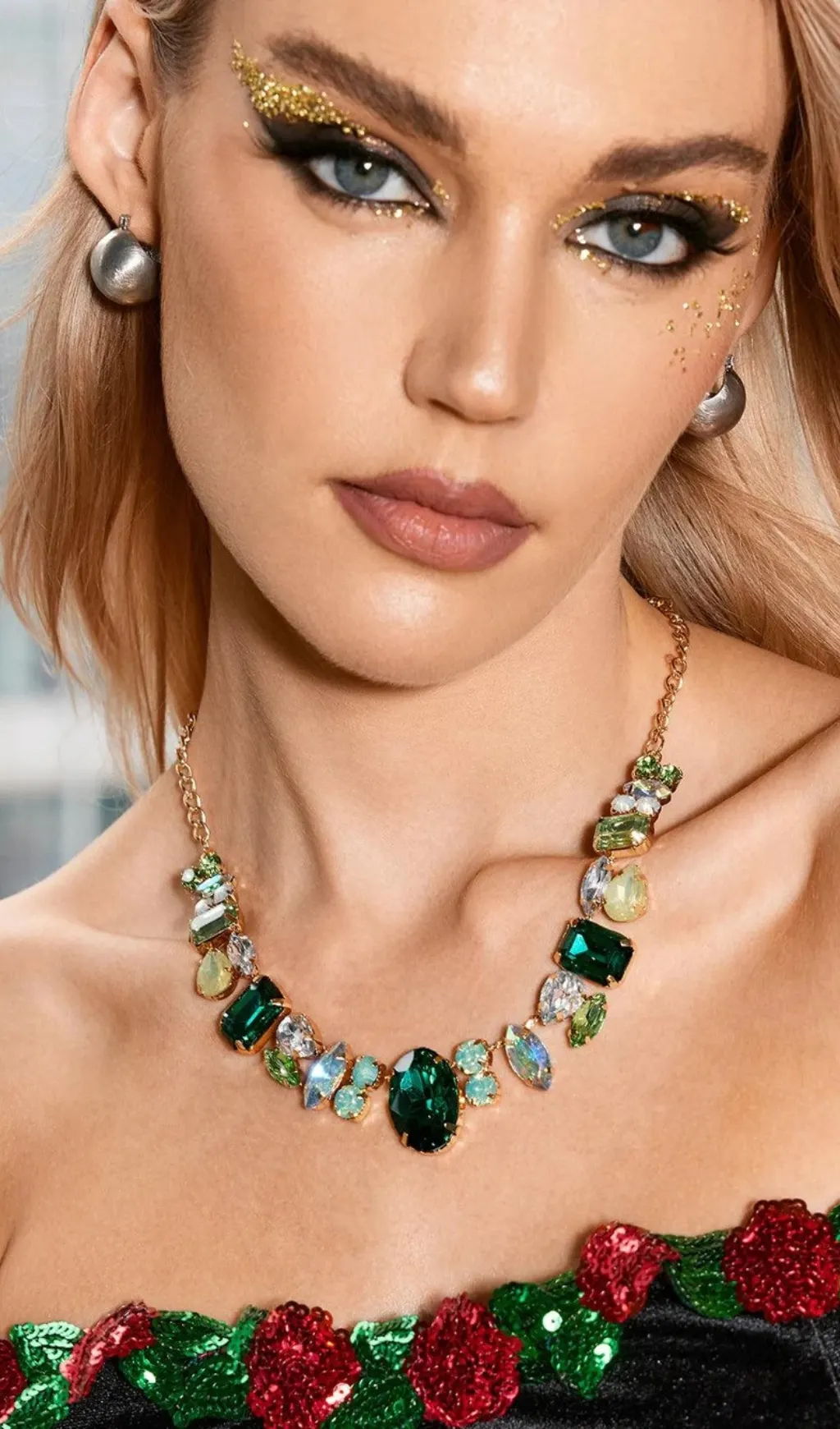 EMERALD CRYSTAL STATEMENT NECKLACE – VIRAL PARTY PIECE - OWNCI