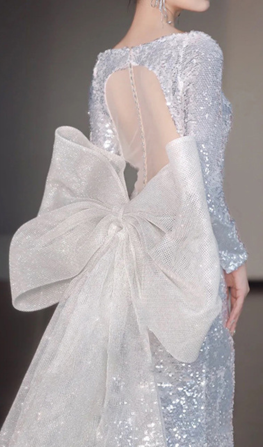 TRENDING SEQUIN BOW MAXI DRESS - OWNCI