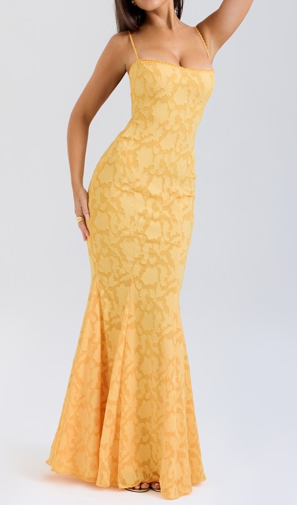 a16e1fd30b9ea553d9c37a97d41c11de.jpg Fashionslee Women Cili Yellow Lace-Up Fishtail Maxi Dress