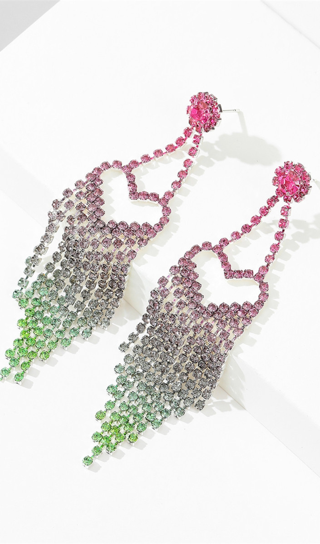 a1994dd9ae14ed3723f093890b4f377a.jpg Fashionslee Women Demetra Rhinestone Heart Tassel Earrings