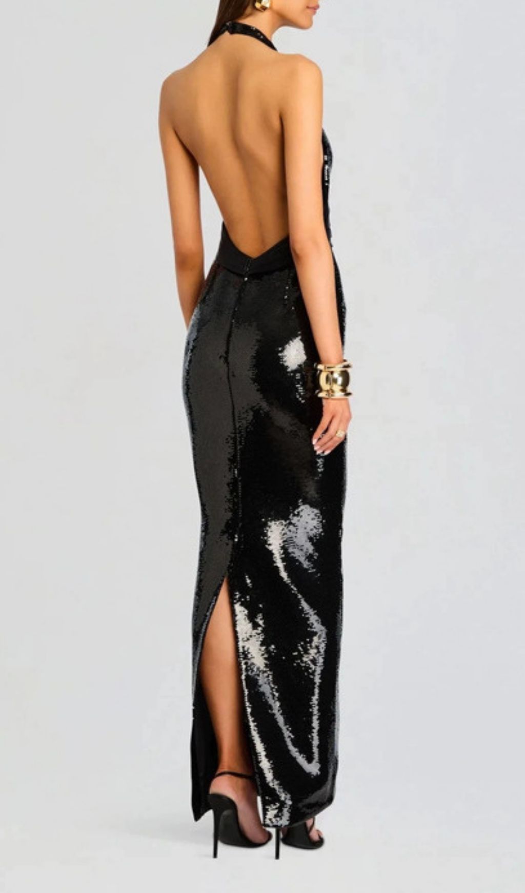 a1a19826ef43d25a1f8f2c965832ac1a.jpg Fashionslee Women Keva Black Halter Sequin Maxi Dress