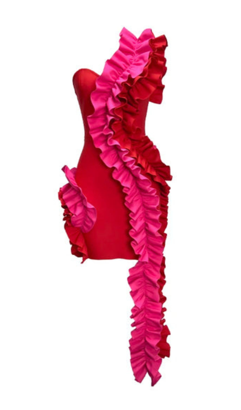 a1aaa0032ab5d4aae28a7e71f5d07415.jpeg Fashionslee Women Benjy One Shoulder Ruffle Mini Bandage Dress
