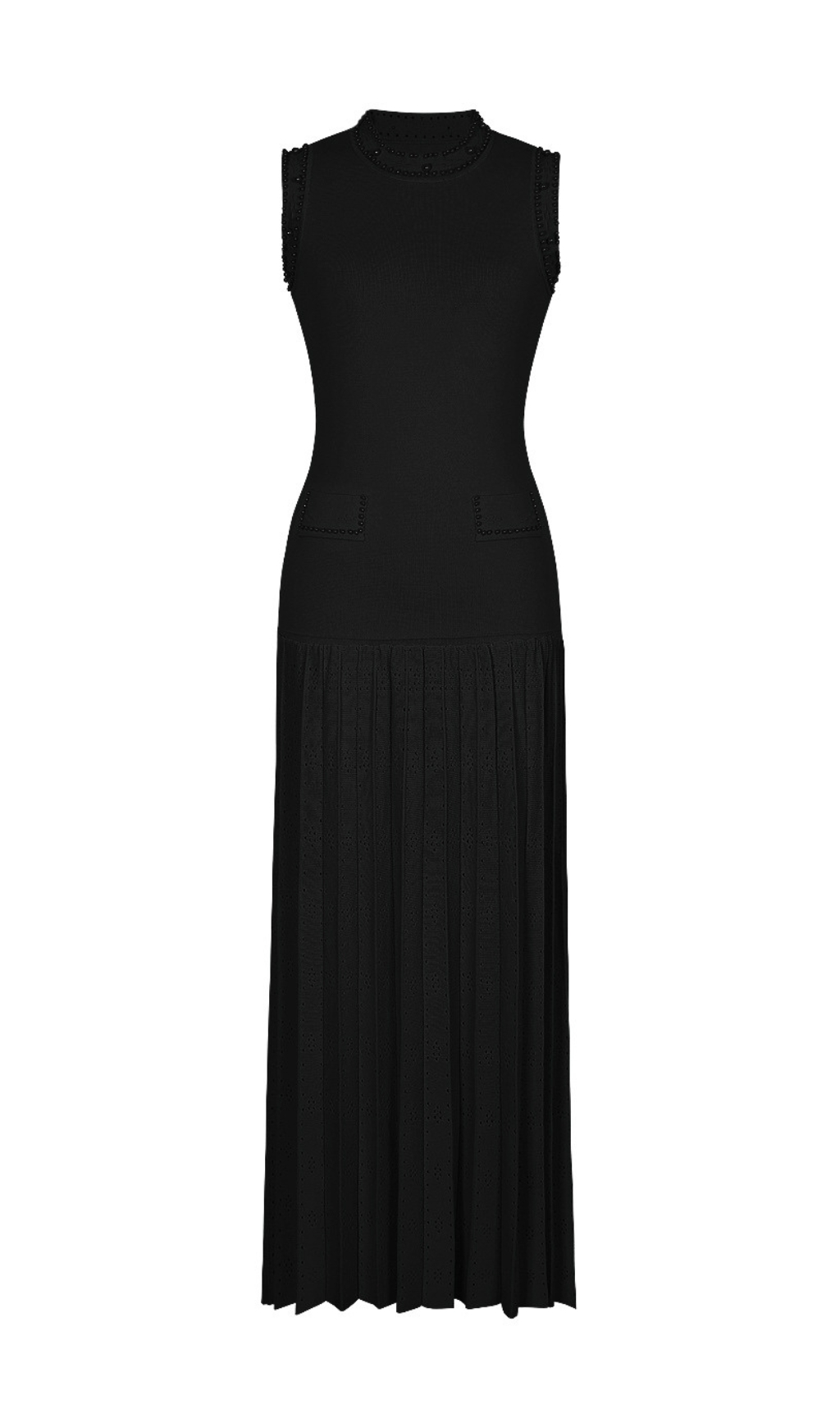 Fashionslee Women Edie Black Bead Midi Dress & Cardigan