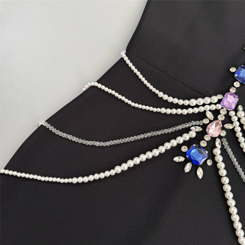 a1d2b4033eca7701386abfeeaefcaaa6.jpg Fashionslee Women Janae Black Diamante Bandage Maxi Dress