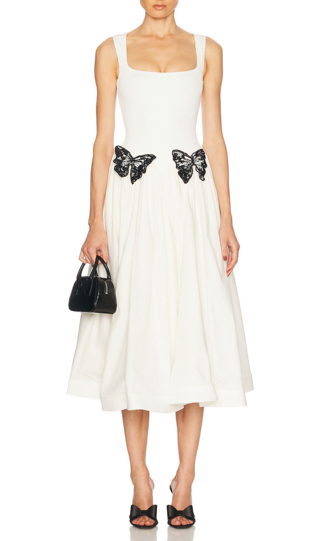 Fashionslee Women Faron White Butterfly Midi Dress