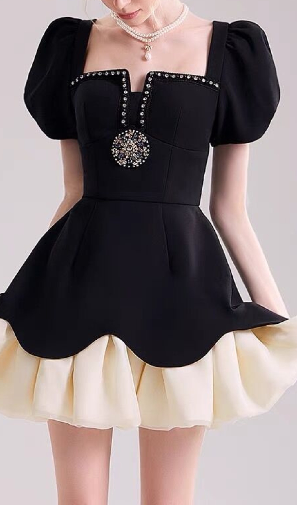 a2068d32bec8a1a2ae8ac5686a275003.jpg Fashionslee Women Cayla Black Puff Sleeve Mini Dress