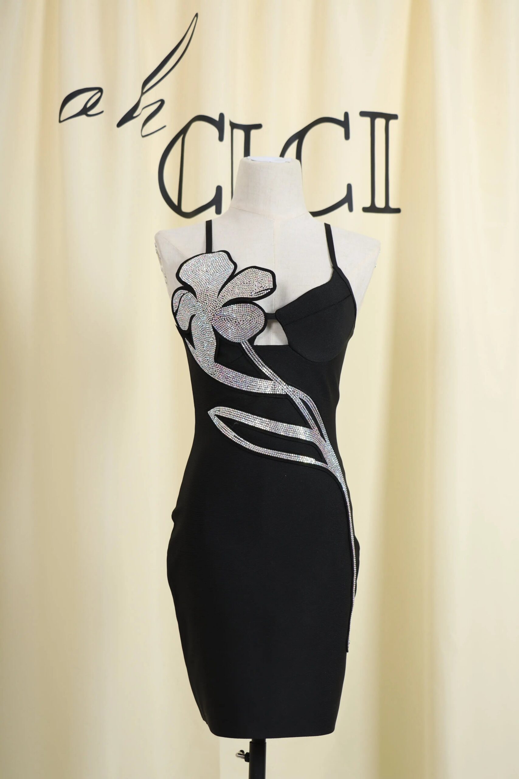 CRYSTAL VIRAL BANDAGE MINI DRESS - OWNCI CRYSTAL VIRAL BANDAGE MINI DRESS - OWNCI