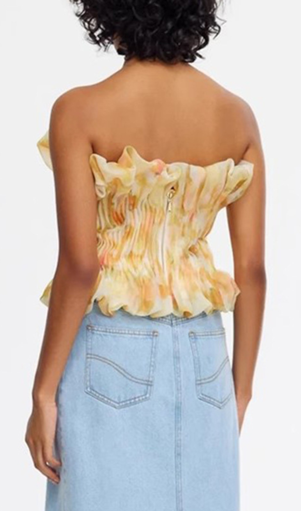 Fashionslee Women Ceona Strapless Pleated Top
