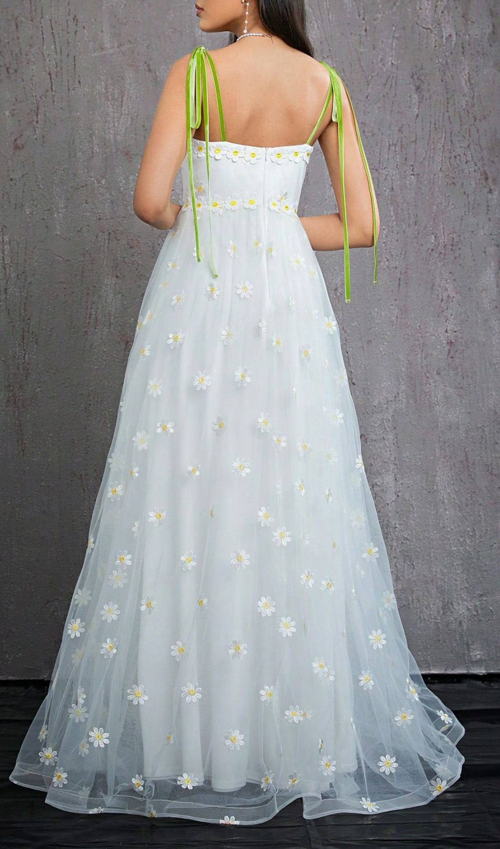 Fashionslee Women Hisayo White Flower Embellished Maxi Dress