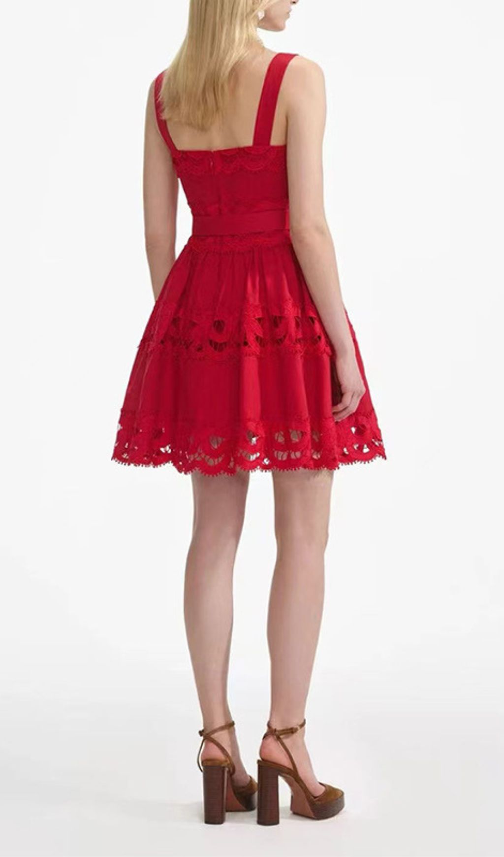 Fashionslee Women Evodia Embroidery Hollowout Mini Dress