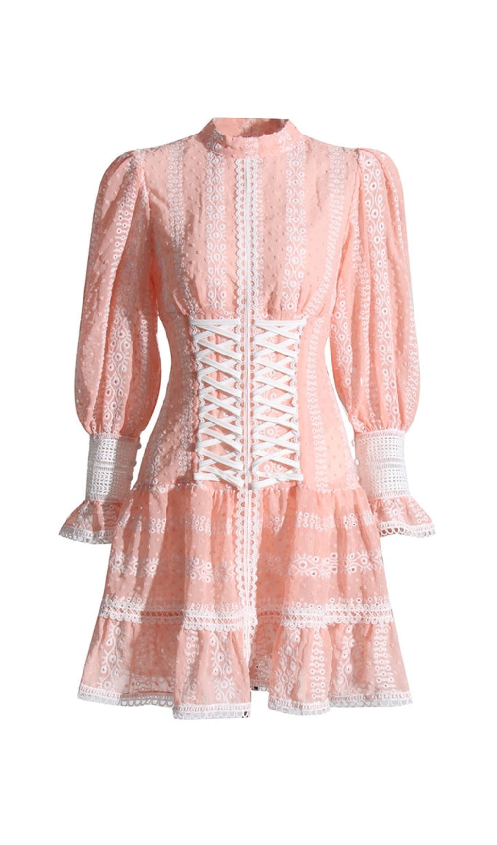 a2d32244756d799a6410b459d8bcadae.jpeg Fashionslee Women Flouncy Ruffles Short Corset Dress In Pink