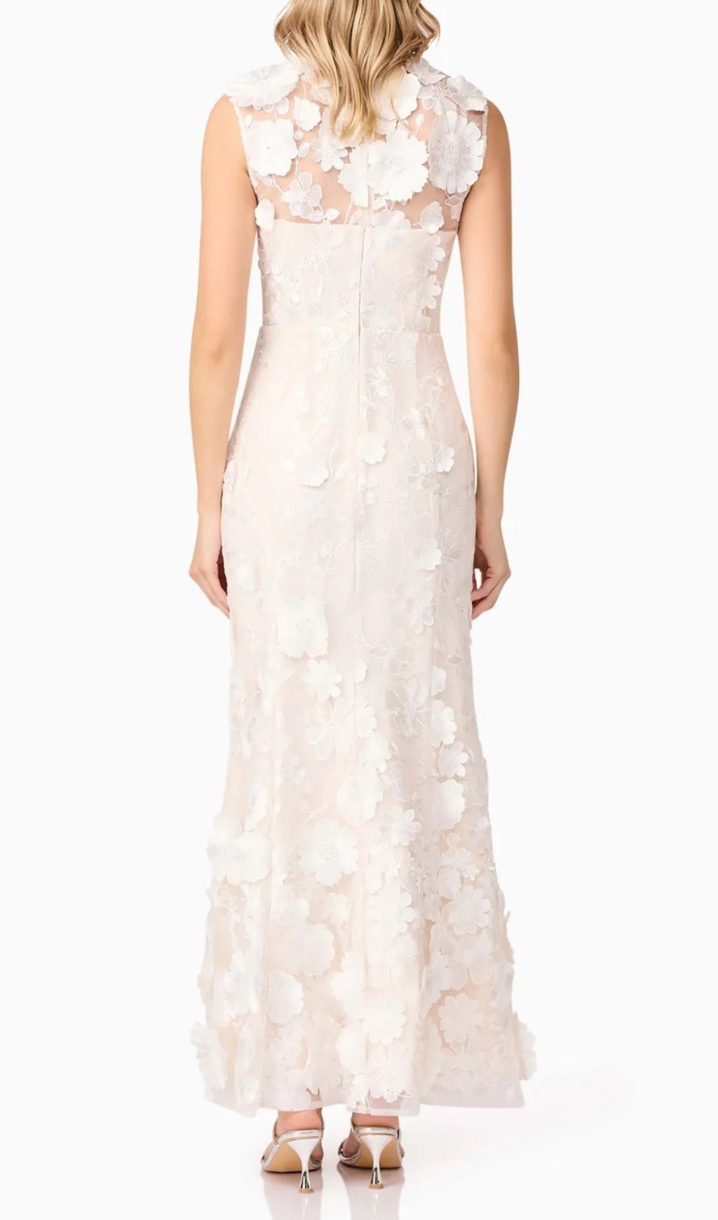 Fashionslee Women Enora White Flower Embroidery Maxi Dress