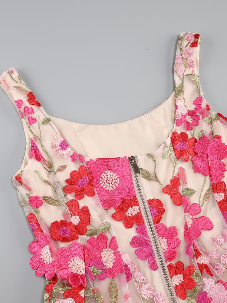 Fashionslee Women Boyko Hot Pink Floral A Line Mini Dress