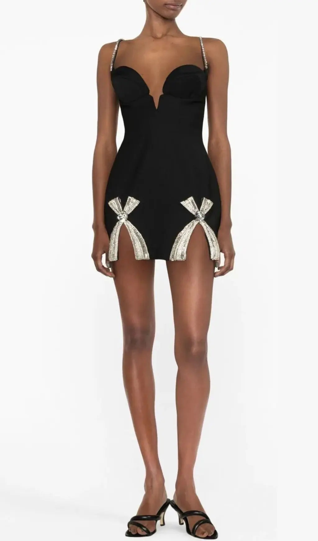 Fashionslee Women Bow-Detail Sleeveless Mini Dress