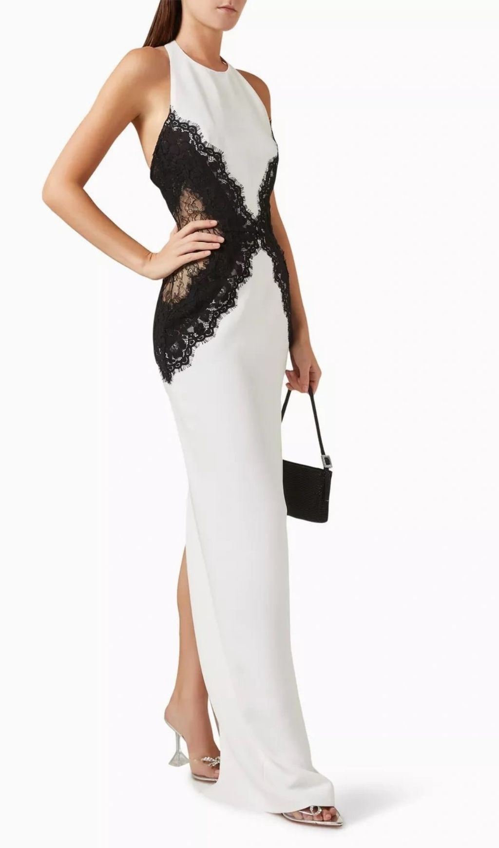 Fashionslee Women Kaylani White Lace Sleeveless Maxi Dress