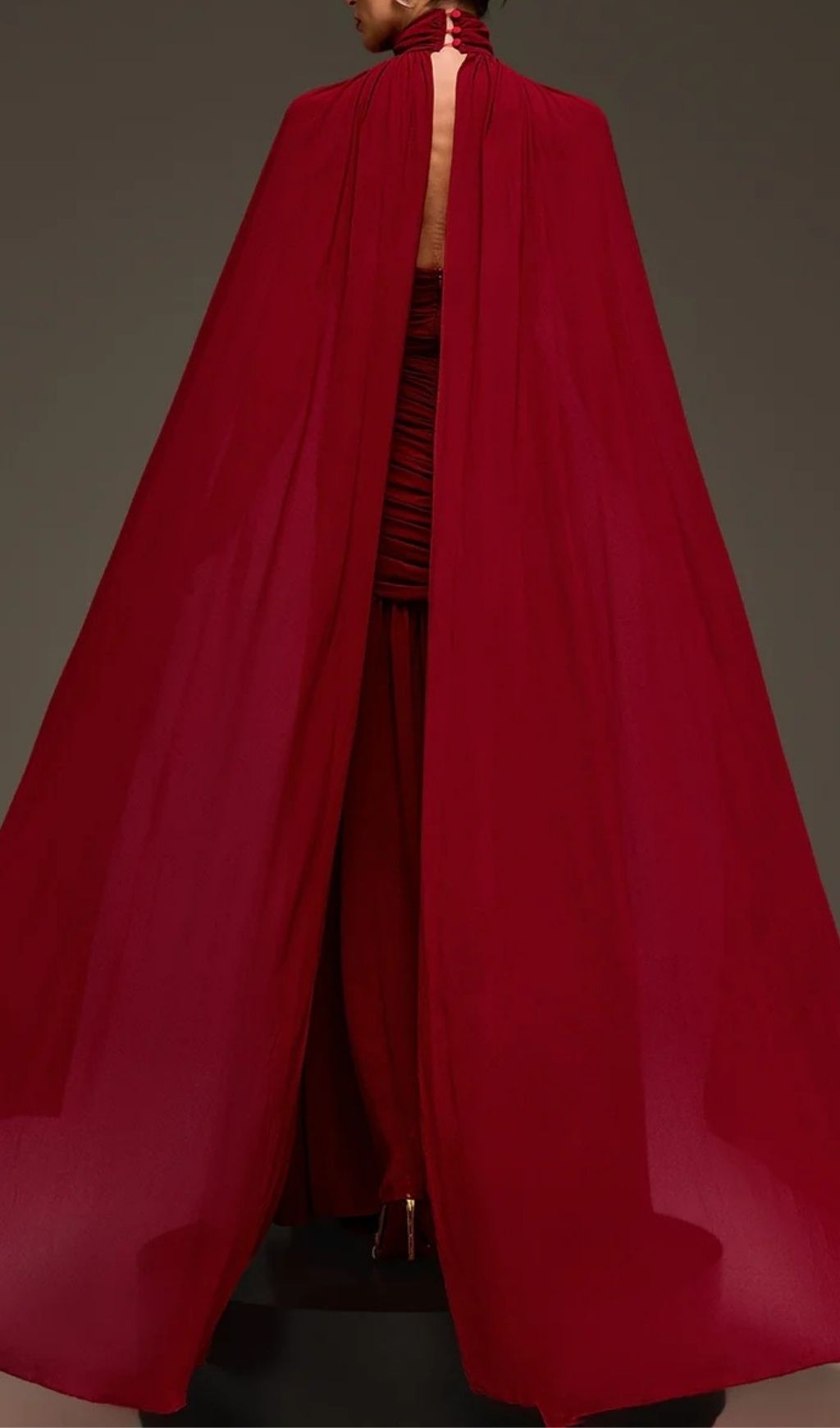 Fashionslee Women Evarix Cape Sleeve Maxi Dress