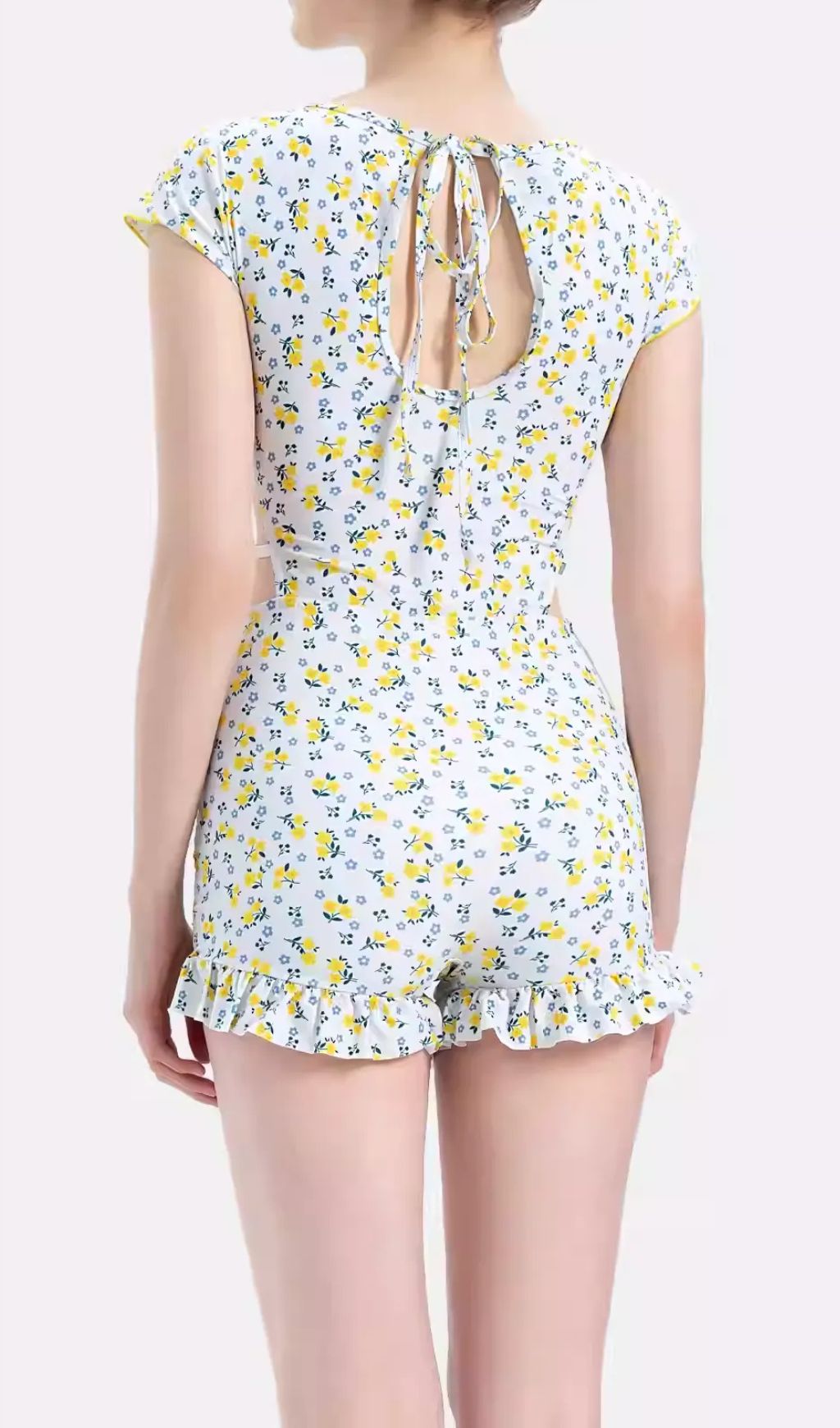 Fashionslee Women Gemini Floral Printed One-Piece Swimsuit