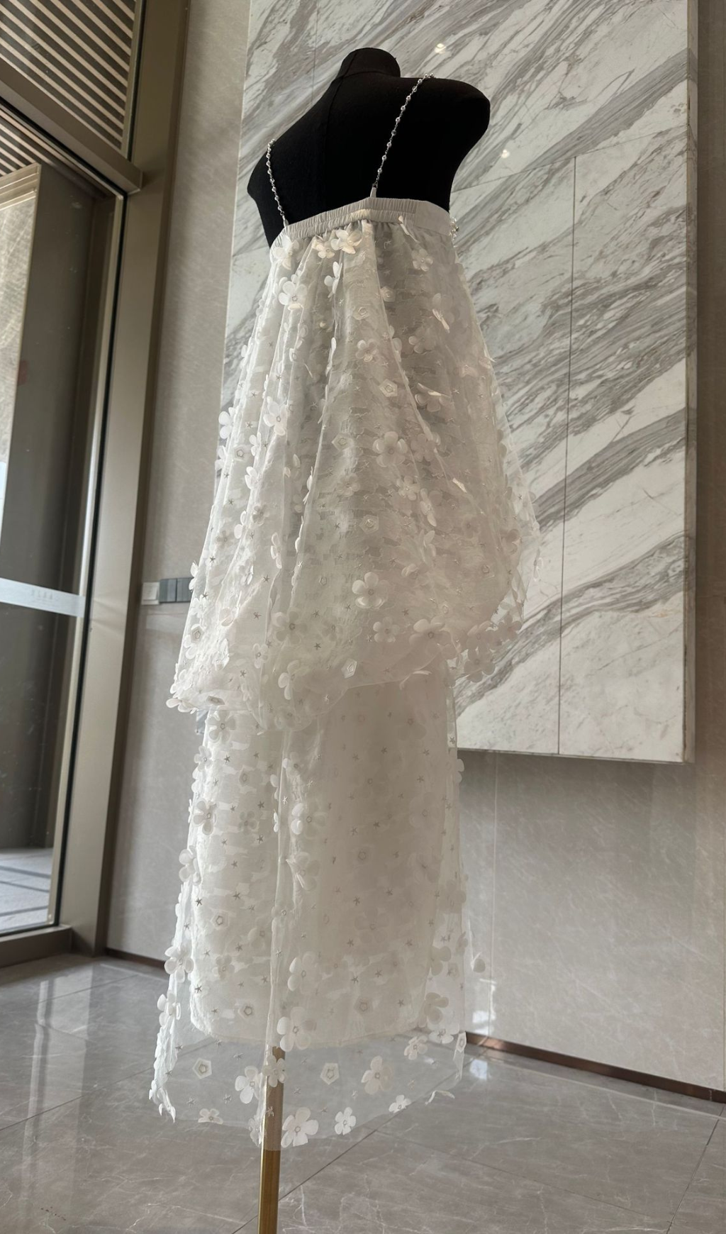 a3ad9786400a986494d7ae7b5cbb9de3.png Fashionslee Women Harsha White Flower Embellished Maxi Dress
