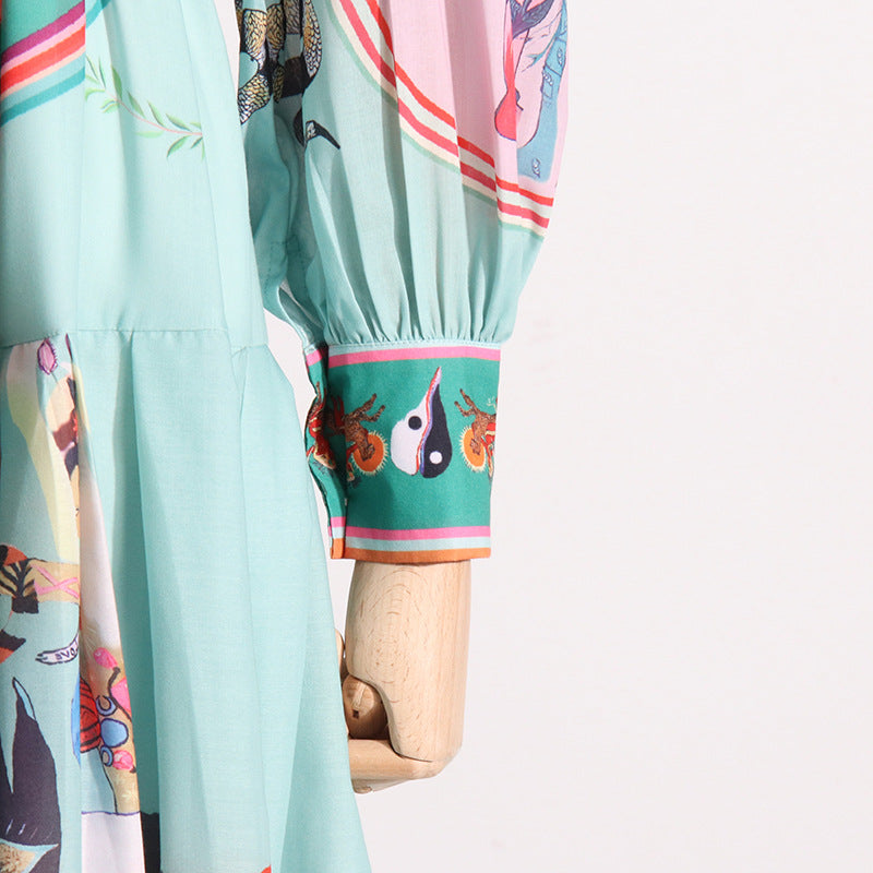 a3cc385b5a0ecf1fa653b460d11fda13.jpeg Fashionslee Women Apollonia Belted Printed Shirt Dress