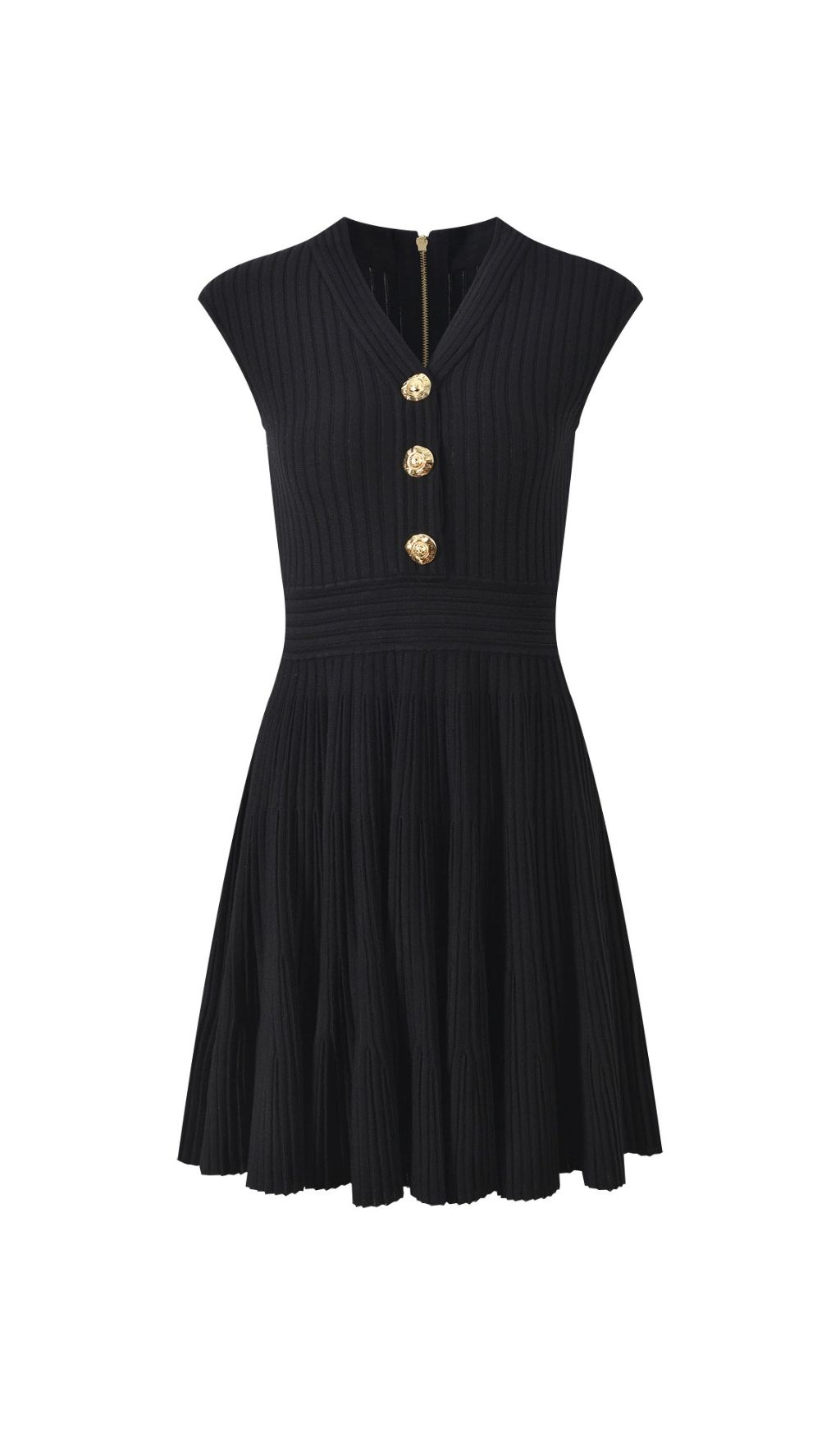 V-NECK KNIT MINI DRESS AESTHETIC VIRAL - OWNCI