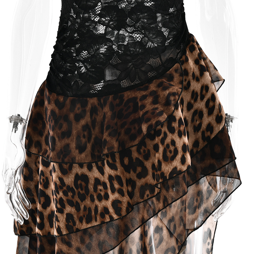 a41fe8773b6c46bc13fa5395bc721c01.jpg Fashionslee Women Raelira One Shoulder Lace Leopard Maxi Dress