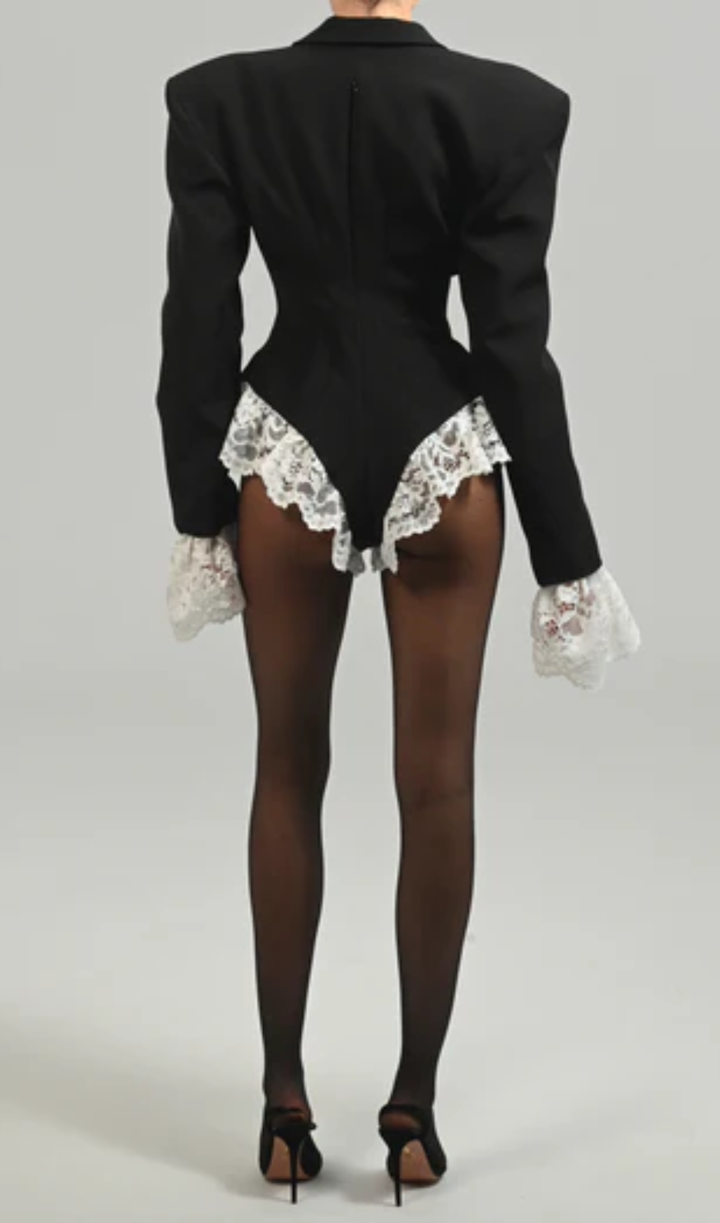 Fashionslee Women Bulan Black Long Sleeve Lace Bodysuit