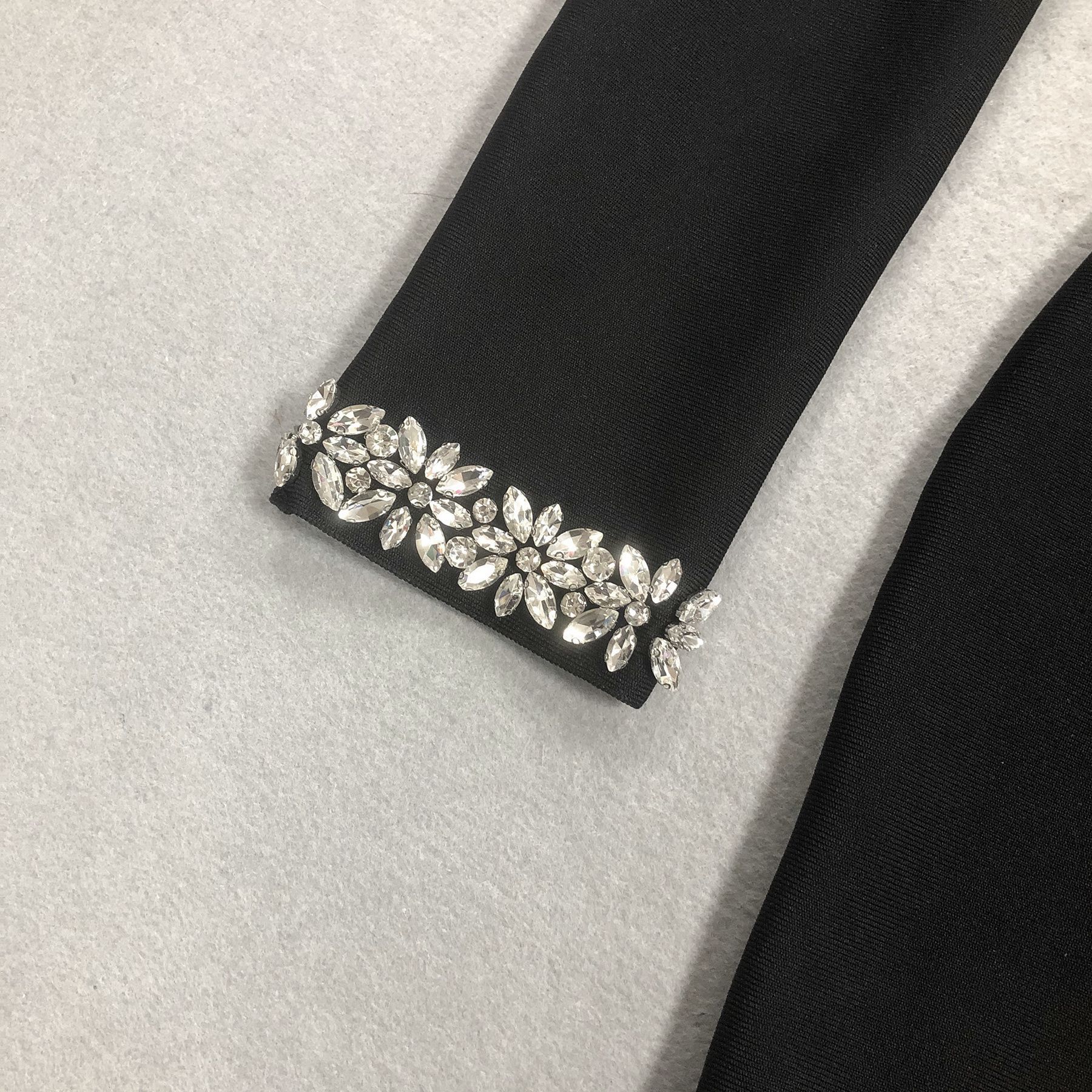 a431a82877b35ba7ac5cac7ad4c570c2.jpg Fashionslee Women Jeneal Black Halter Diamante Midi Bandage Dress
