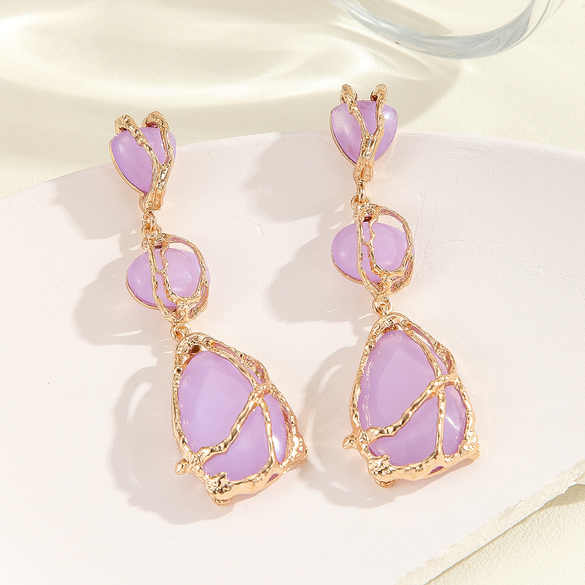 VIRAL CYRILLA DROP EARRINGS IN GOLD - OWNCI