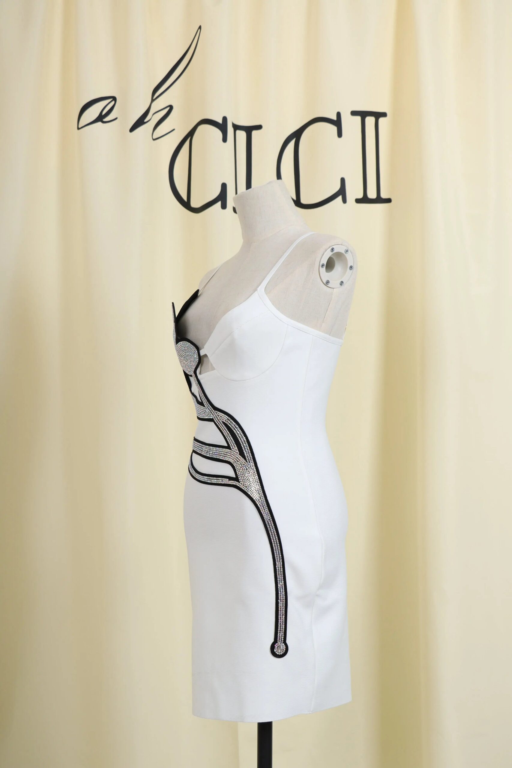 CRYSTAL VIRAL BANDAGE MINI DRESS - OWNCI CRYSTAL VIRAL BANDAGE MINI DRESS - OWNCI