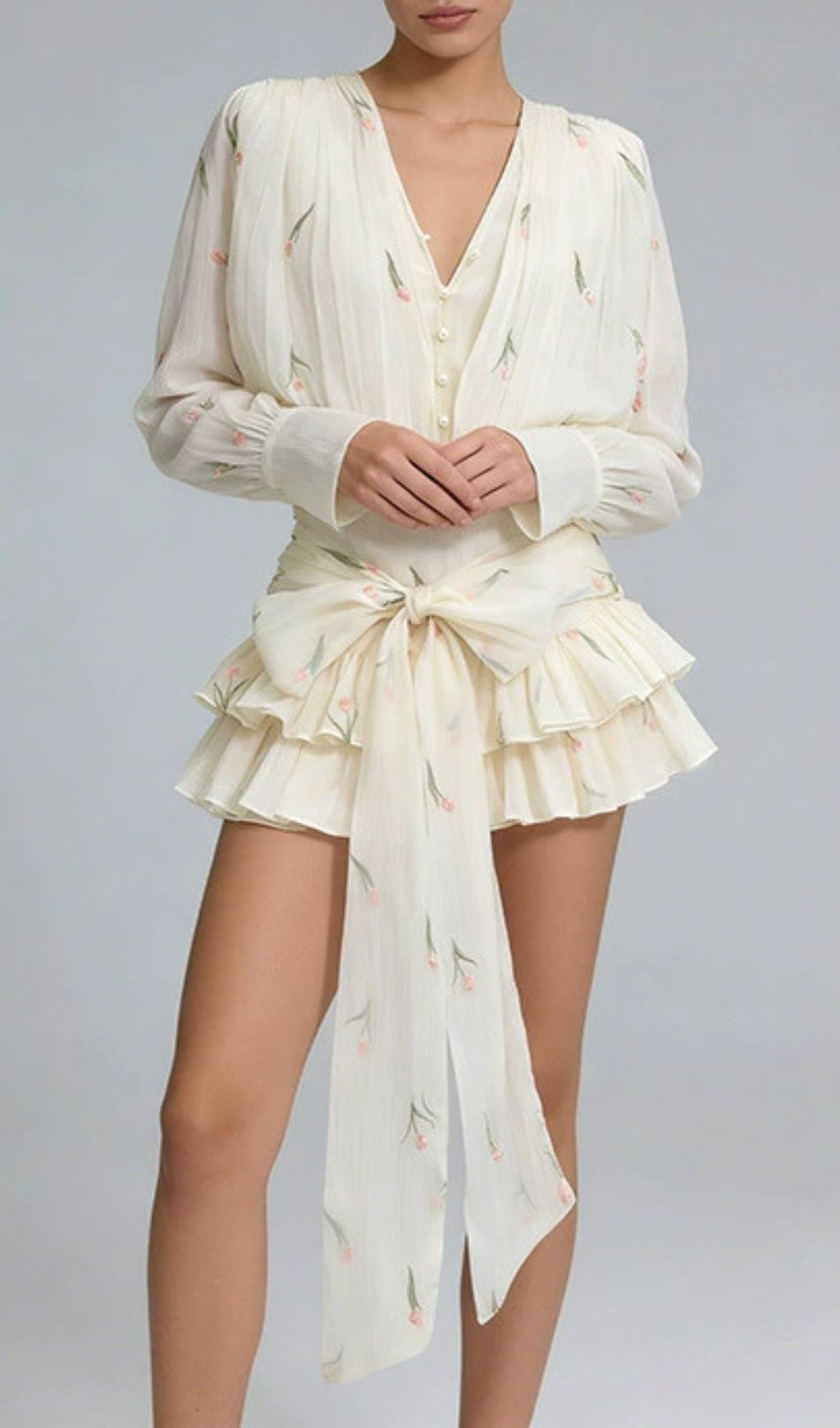 TRENDING FLORAL LONG SLEEVE MINI DRESS - OWNCI TRENDING FLORAL LONG SLEEVE MINI DRESS - OWNCI