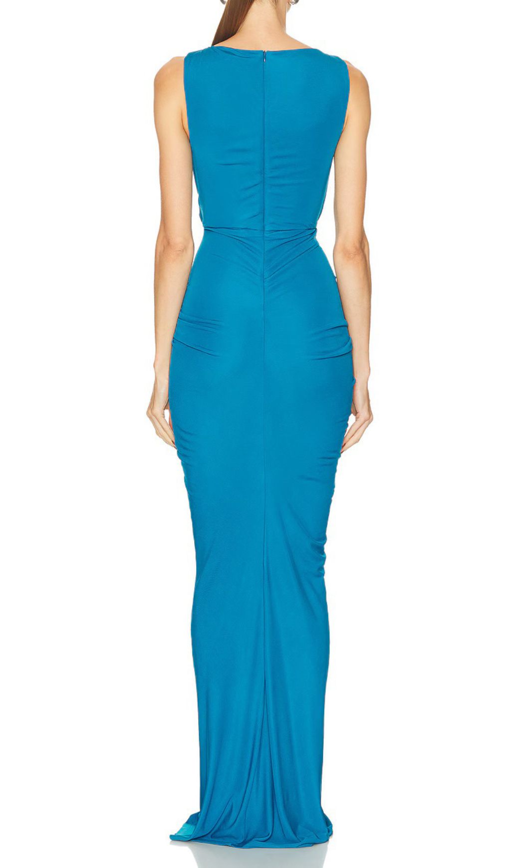 Fashionslee Women Henrik Blue Cutout Ruched Maxi Dress