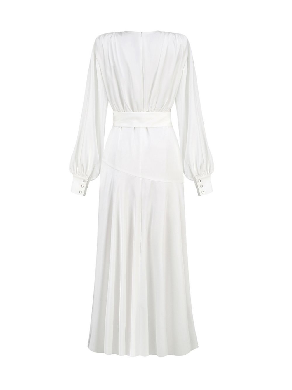 TRENDING WHITE LANTERN A-LINE DRESS - OWNCI