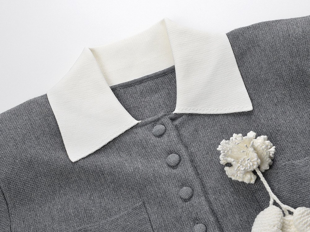 a4c89a194069d390565954755719bf60.jpg Fashionslee Women Hélio Grey Long Sleeve Knit Mini Dress