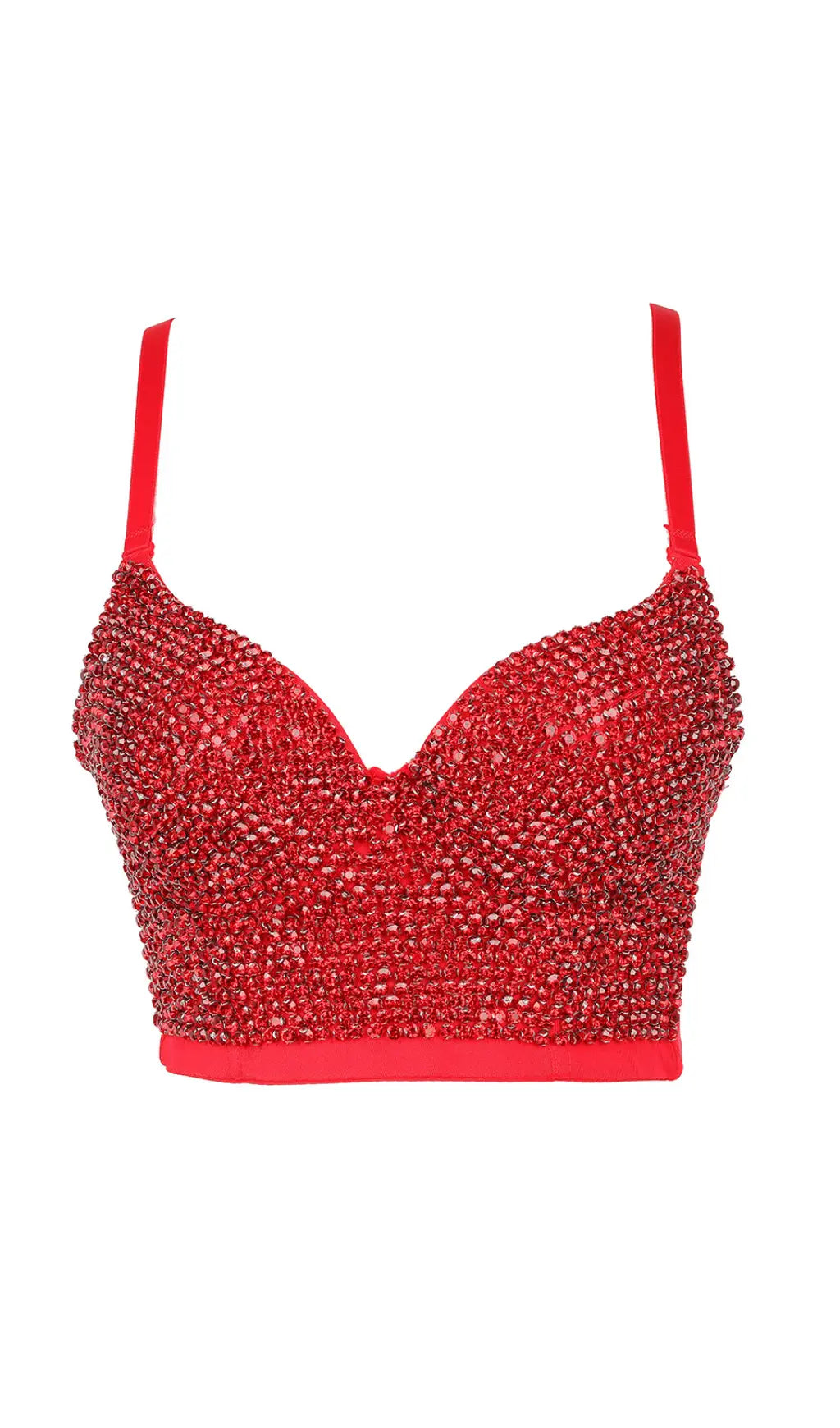 Fashionslee Women Diamond Corset - Red
