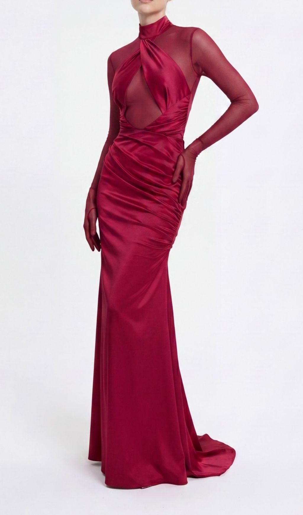 a4ffb828691b899cec3a688437a55a5f.jpg Fashionslee Women Khadiga Red Long Sleeve Gown