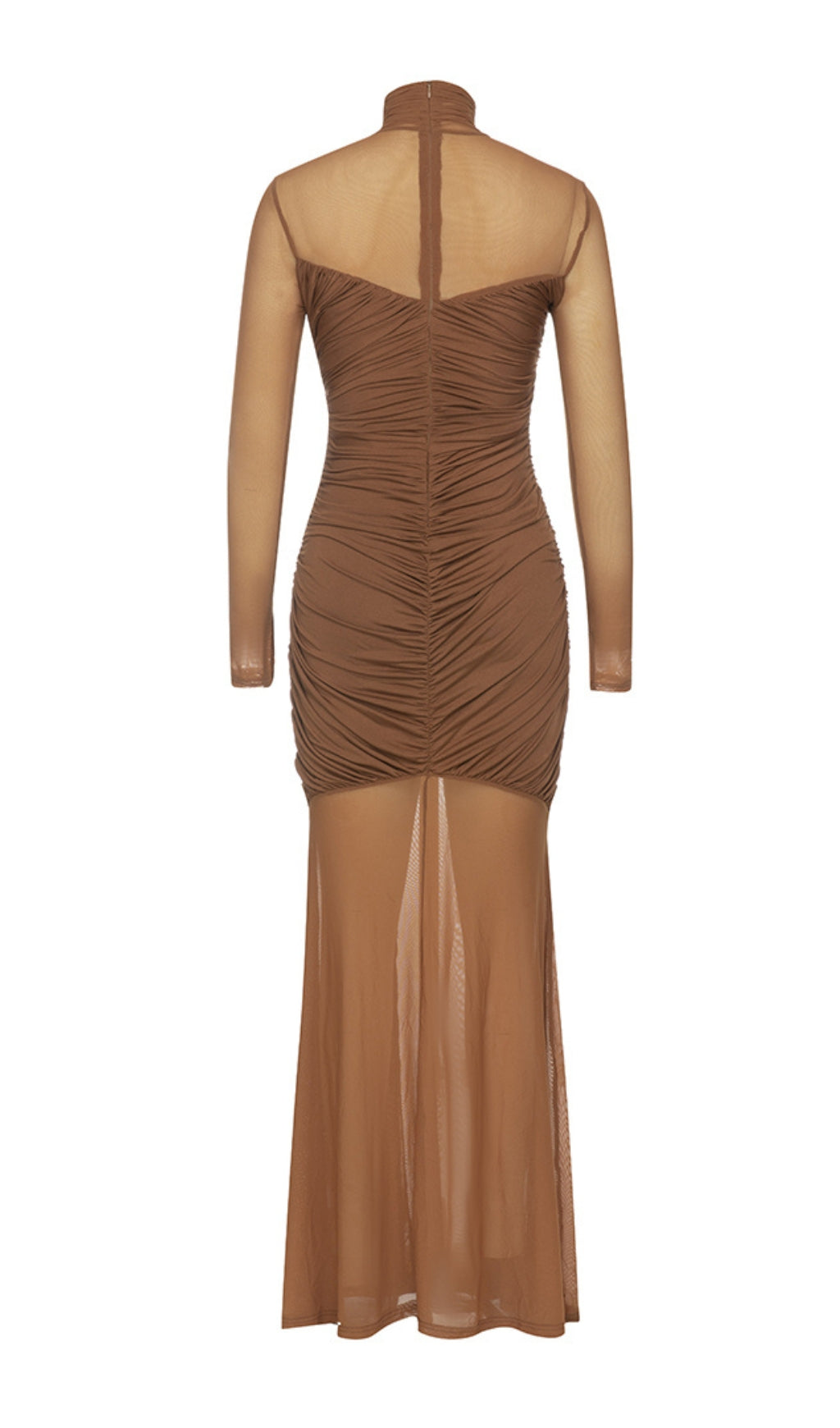 TRENDING RUCHED BODYCON MAXI DRESS - OWNCI