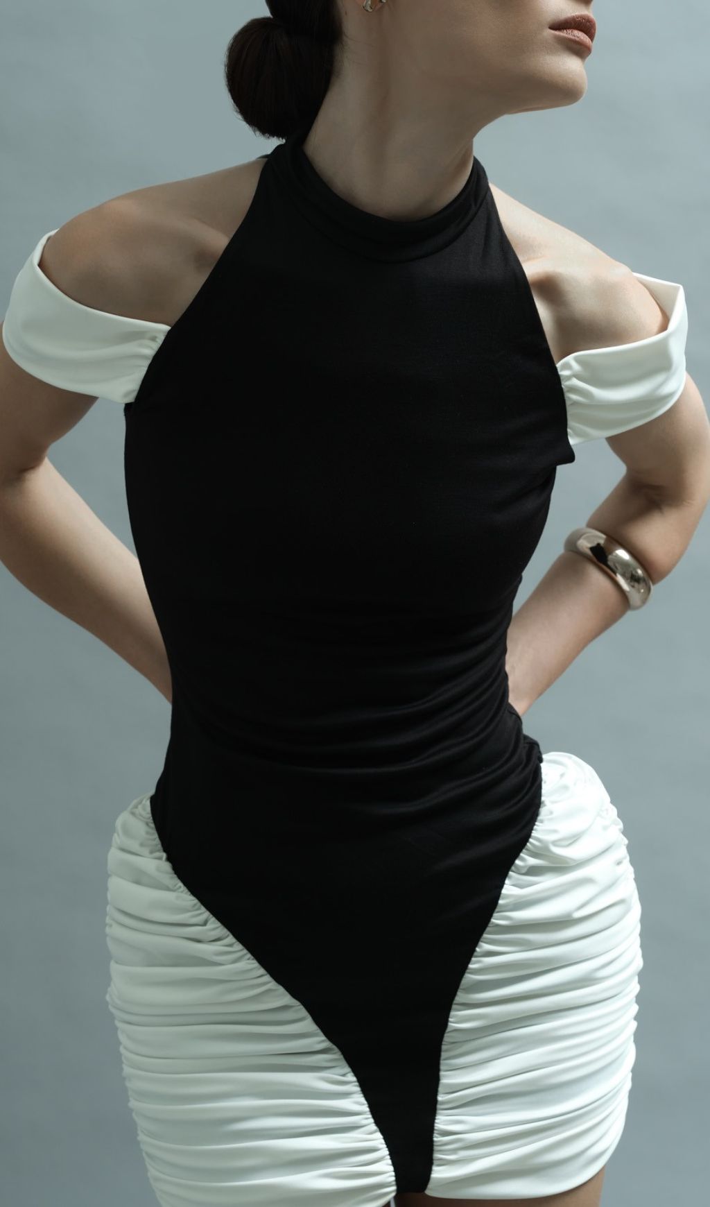 a5718445593224c44c84d88bd1e00d15.jpg Fashionslee Women Hesperia Halter Ruched Mini Dress